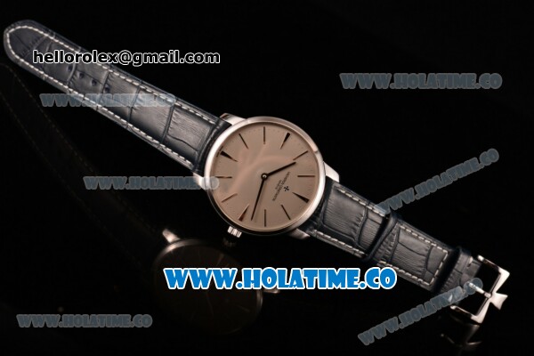 Vacheron Constantin Patrimony Miyota 9015 Automatic Steel Case with Grey Dial Blue Leather Strap and Stick Markers - Click Image to Close